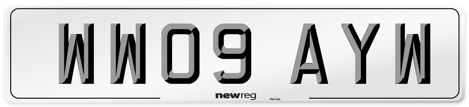 WW09 AYW Number Plate from New Reg
